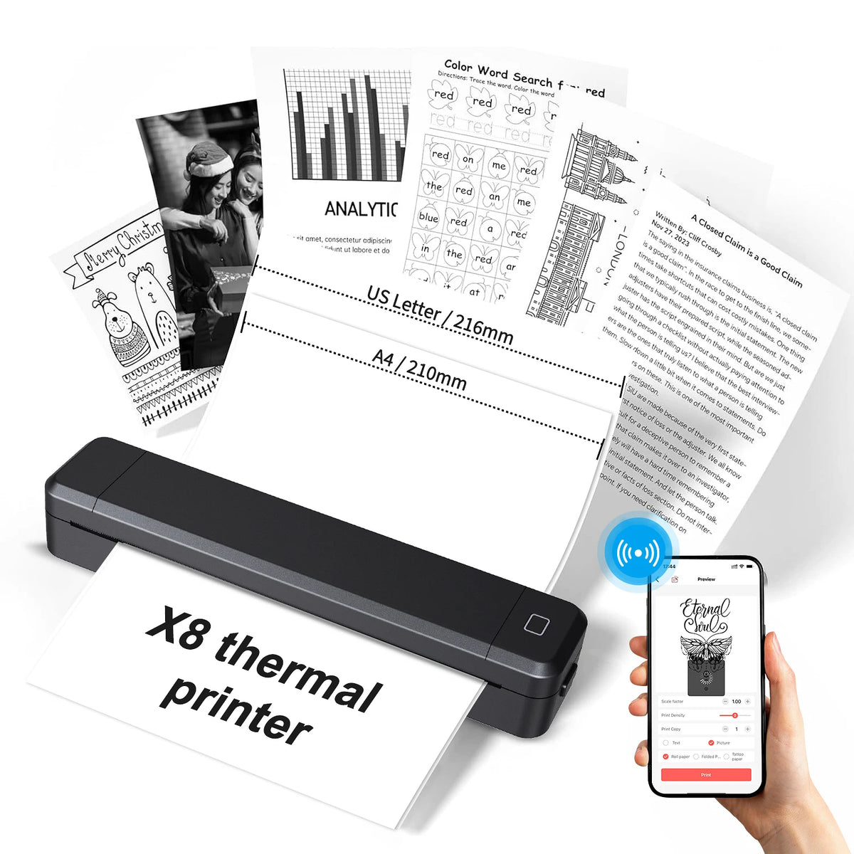 Portable Bluetooth A4 Thermal Printer