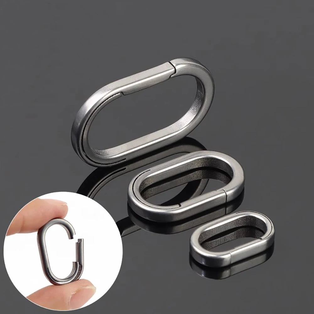 3 Size Titanium Alloy Quickdraw Keychain Men Women Titanium for Car Key Rings Holder Lightweight EDC Carabiner Accessories