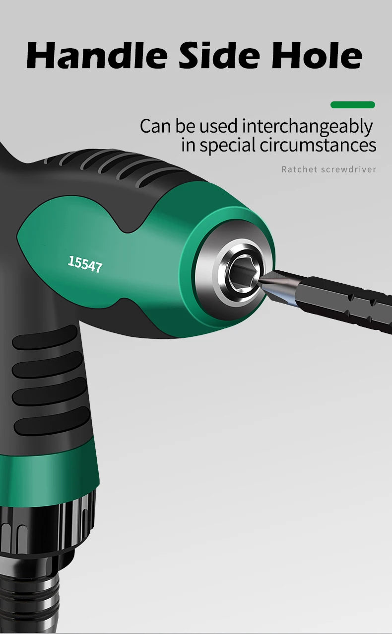Telescopic T-Handle Ratchet Screwdriver Set
