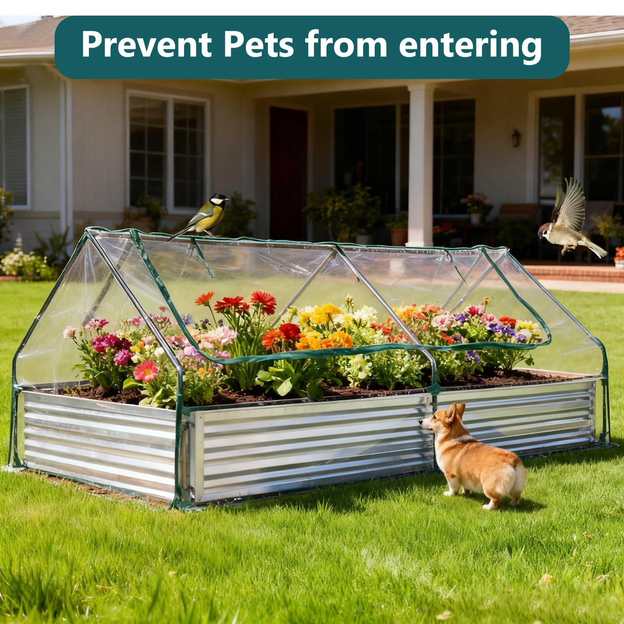 6x3x2ft Galvanized Raised Garden Bed for Deep Root Plants