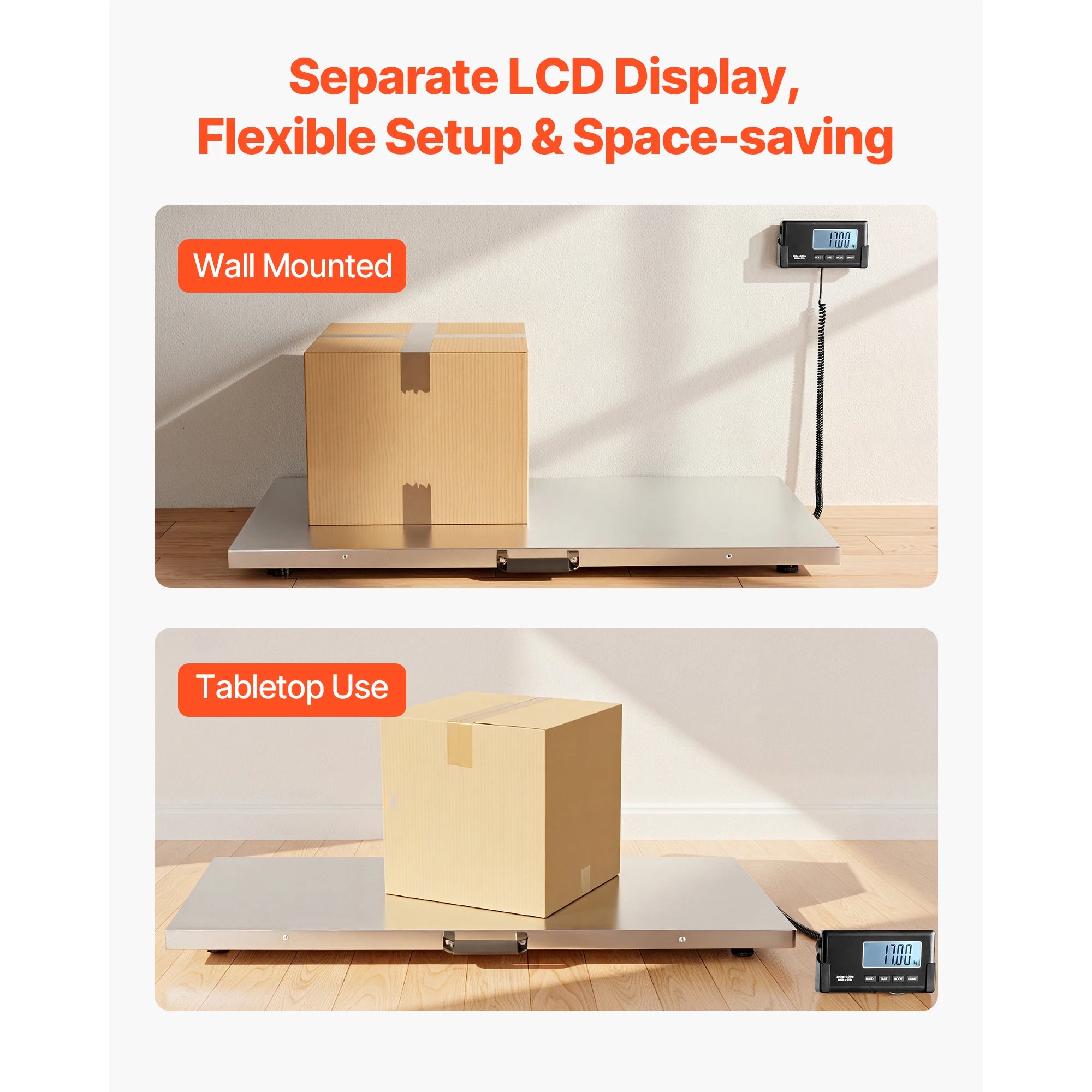 660 lb Digital Shipping Scale with LCD Display & AC/DC Power