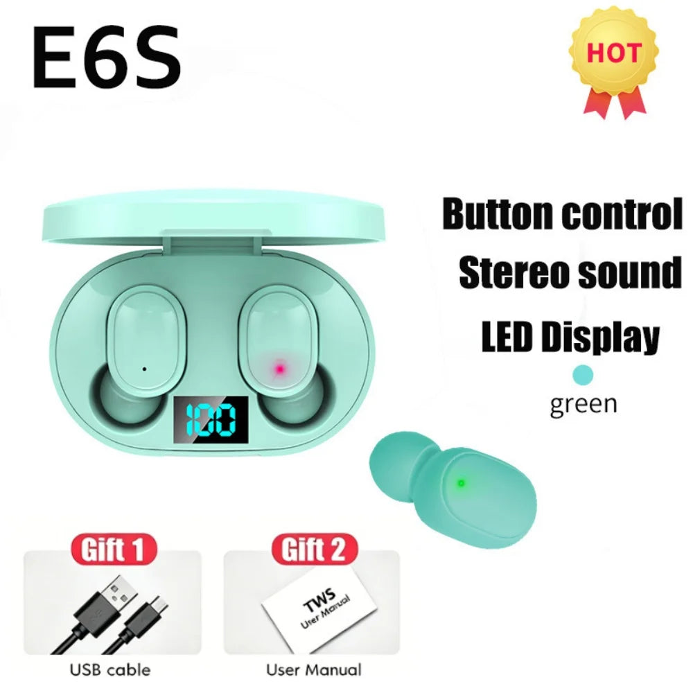 E6S draadloze Bluetooth-oordopjes met display