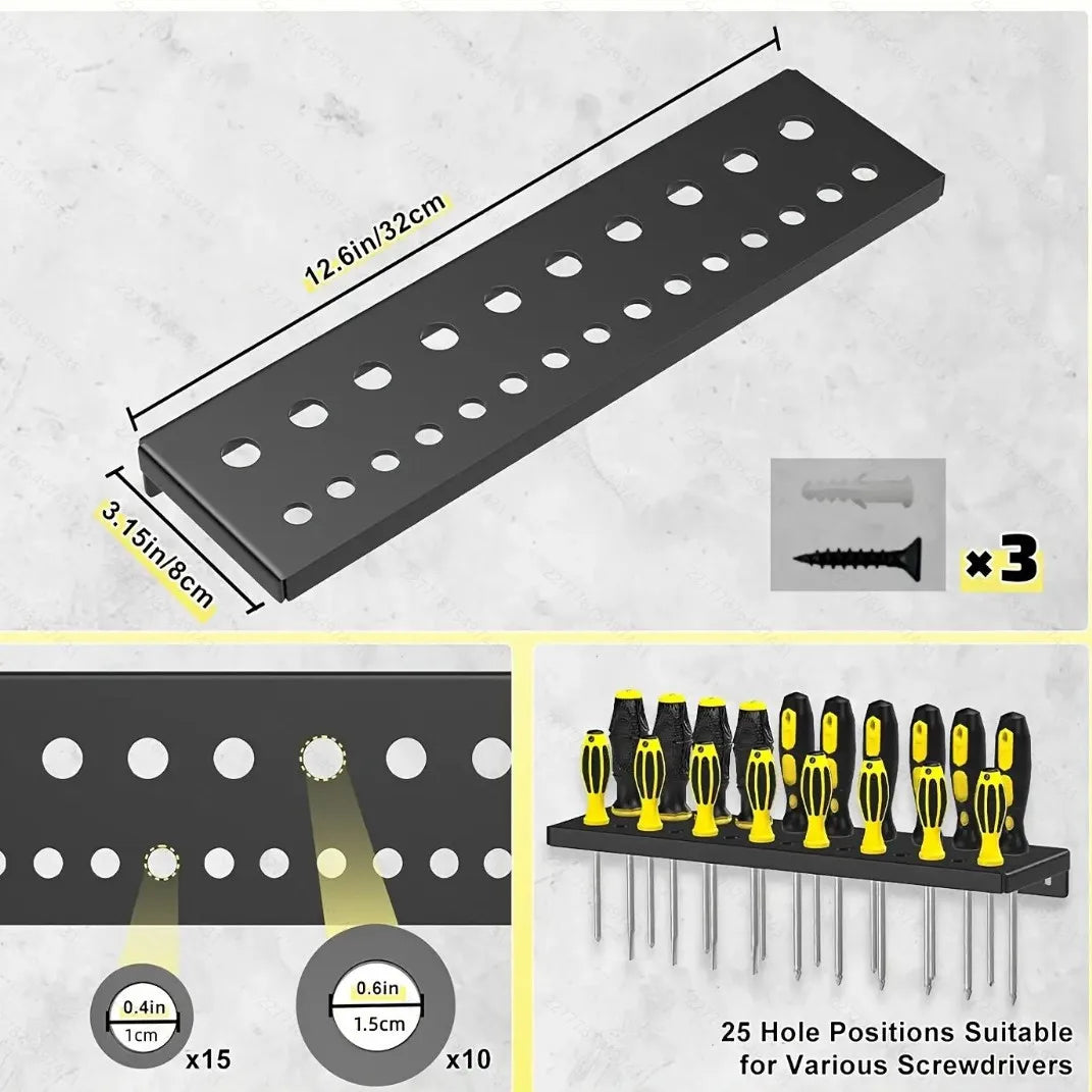 Wall-Mounted Tool Organiser, Screwdriver, Hammer or Tray Options