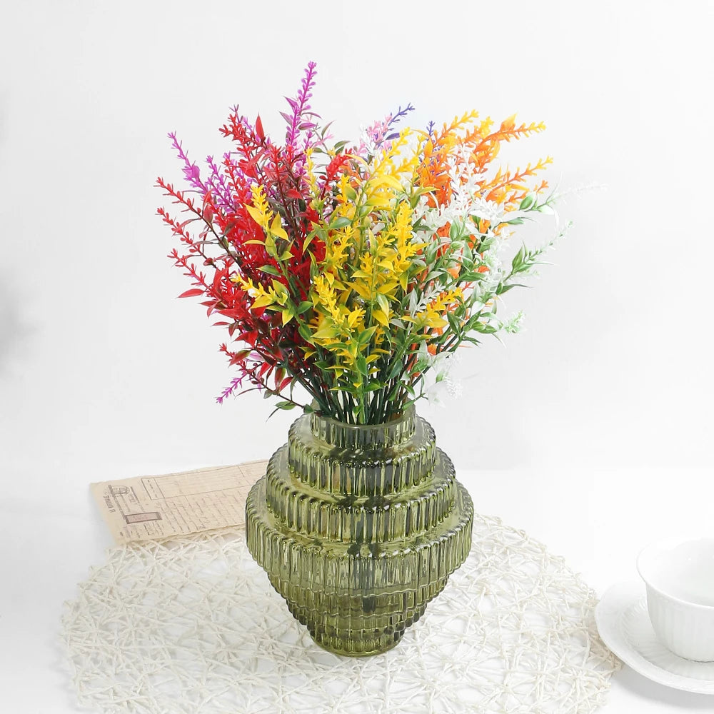 Artificial Flower Plastic Lavender Fake Plant Wedding Home Garden Decoration Bridal Bouquet Photography Props Household Products