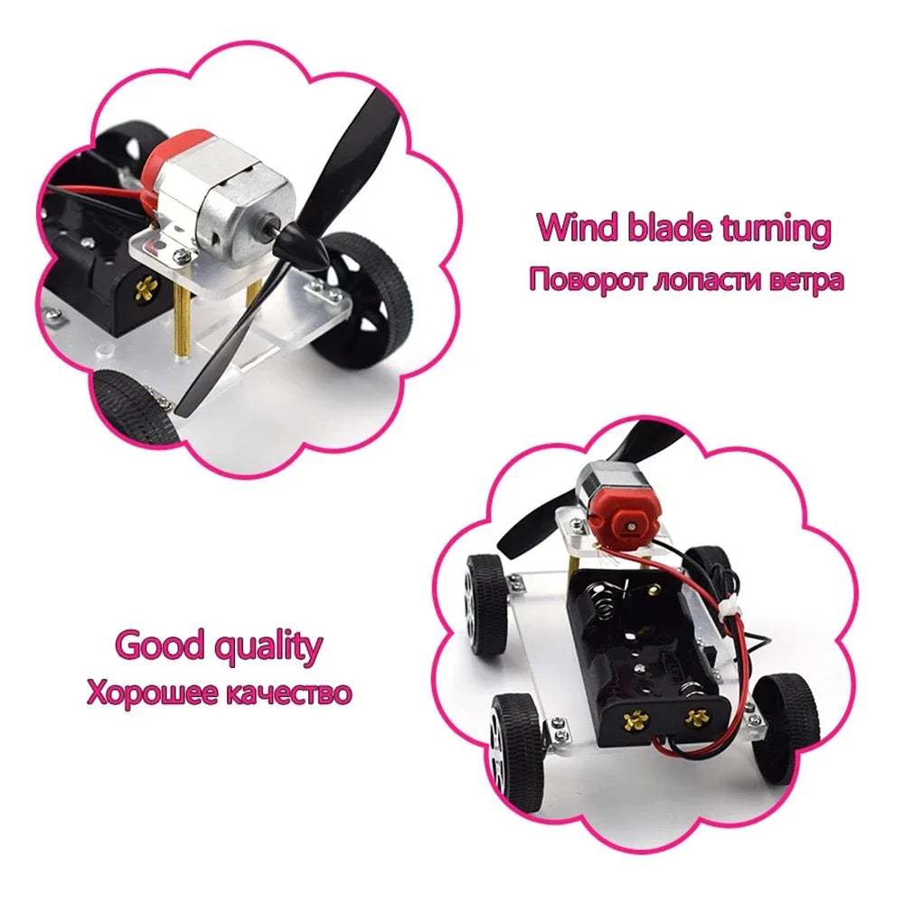 مجموعة إلكترونية للطاقة Wind Power DIY لعبة تعليمية علمية للأطفال تجربة ابتكار مدرسة لعبة
