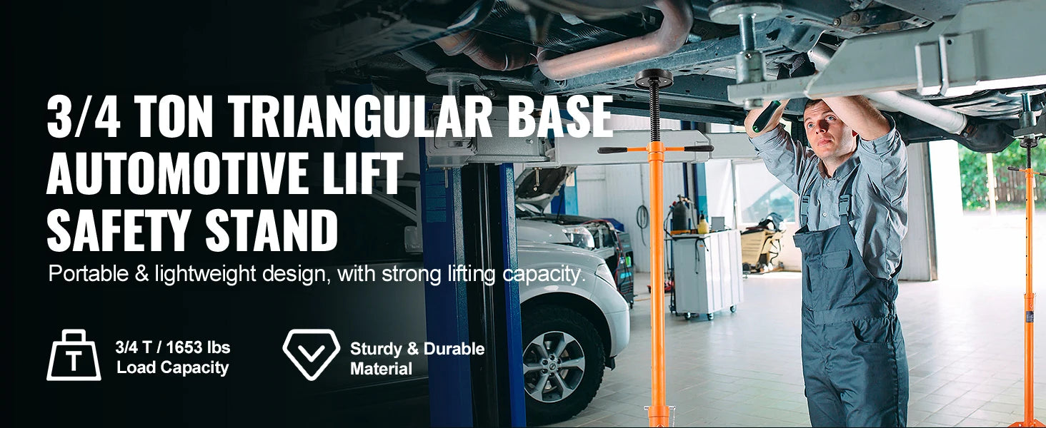 Underhoist Jack Stand 3/4 Ton Adjustable Support with Wheels