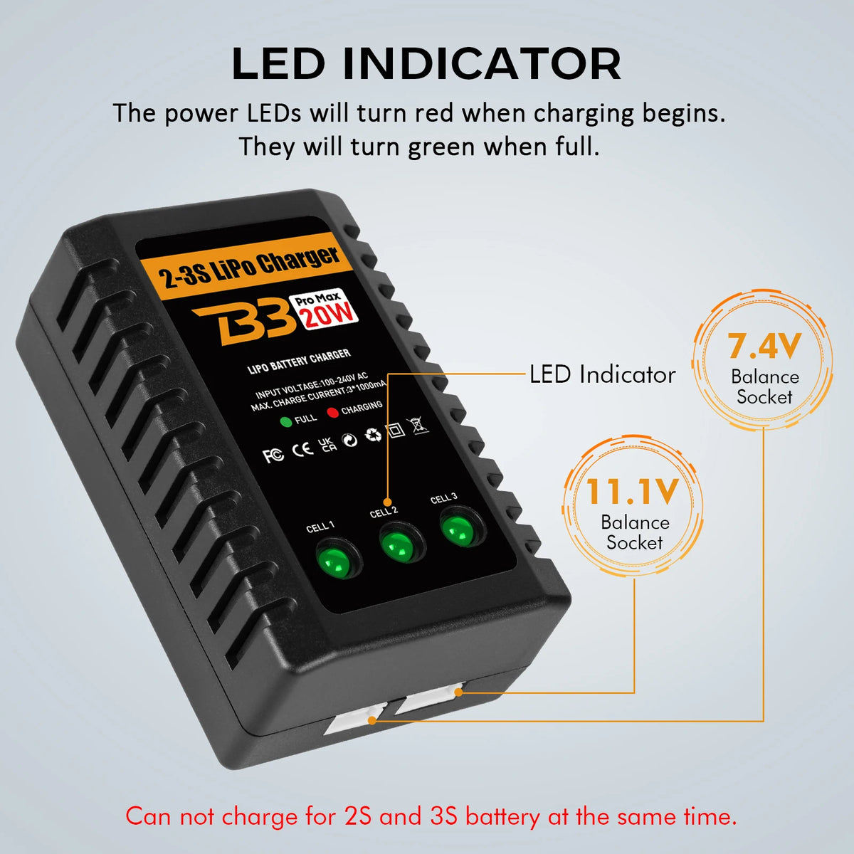 B3 Pro Max 2S-3S LiPo Balance Charger