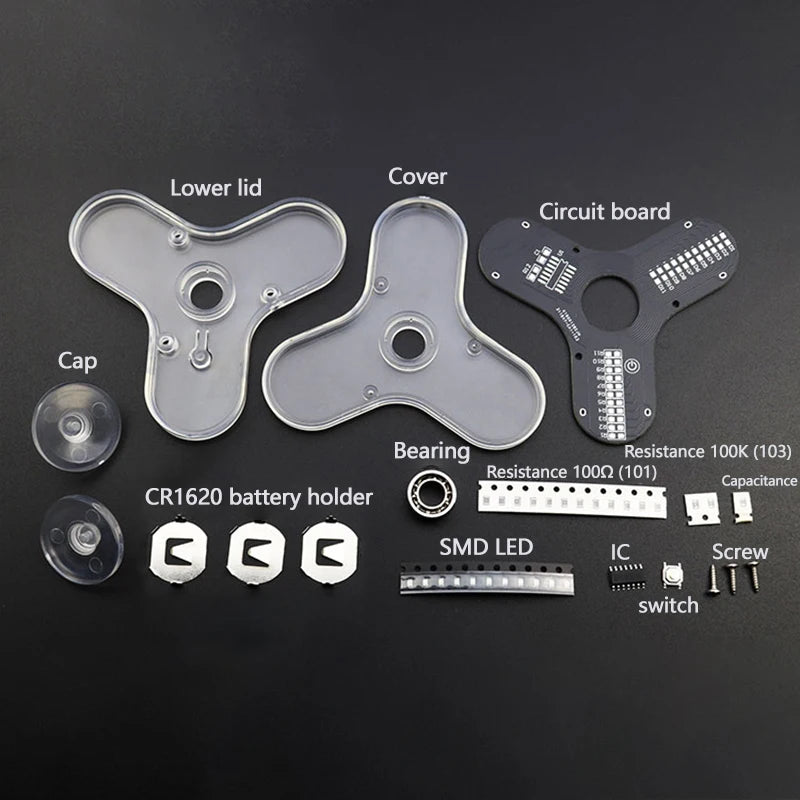 Kit DIY de lipire pentru experimentare electronică LED Spinner