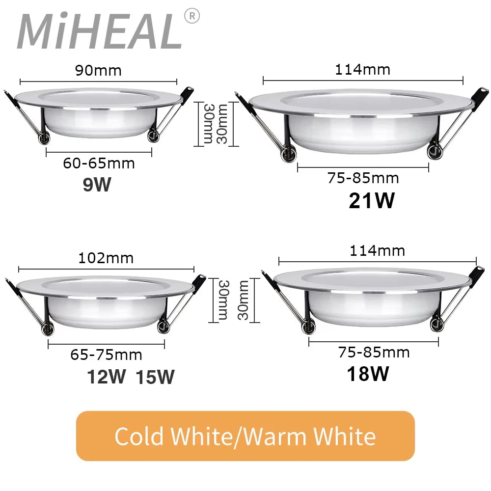 Recessed LED Downlight, White and Three-Colour Options