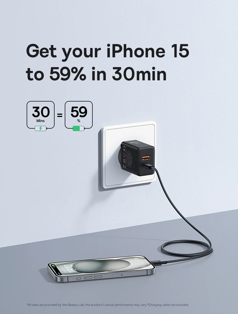 Baseus 20W USB Şarj Cihazı Çift Hızlı Şarj Girişli