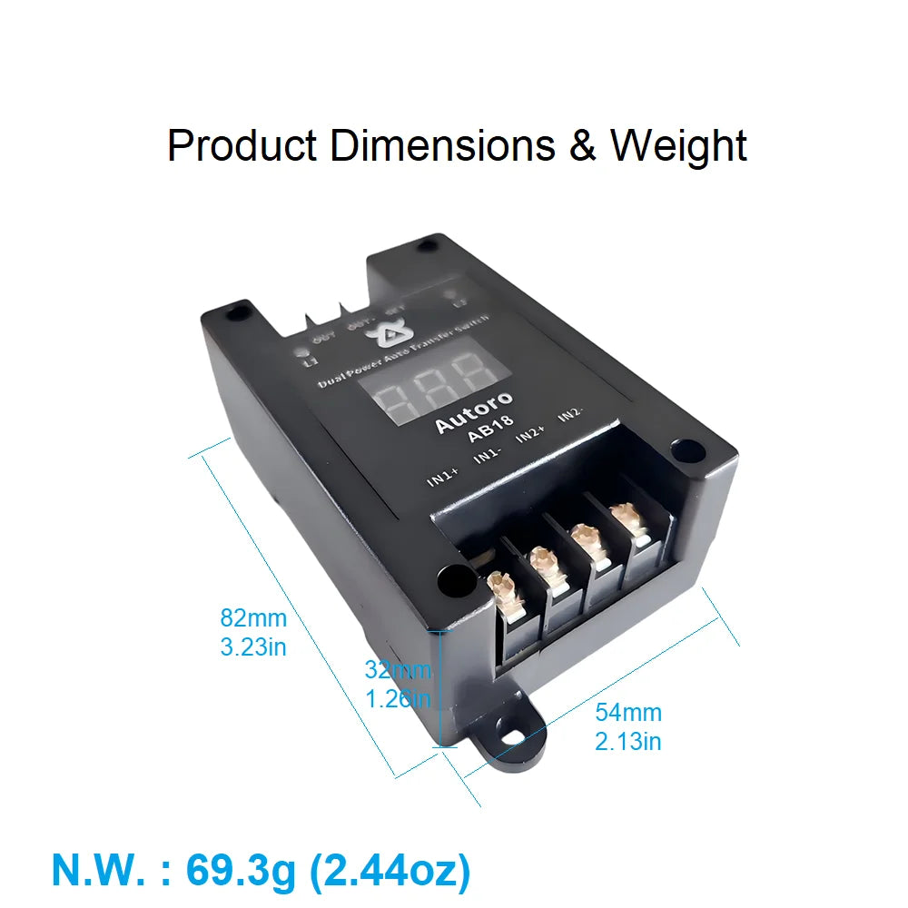 AB18 12-60V DC Automatic Transfer Switch