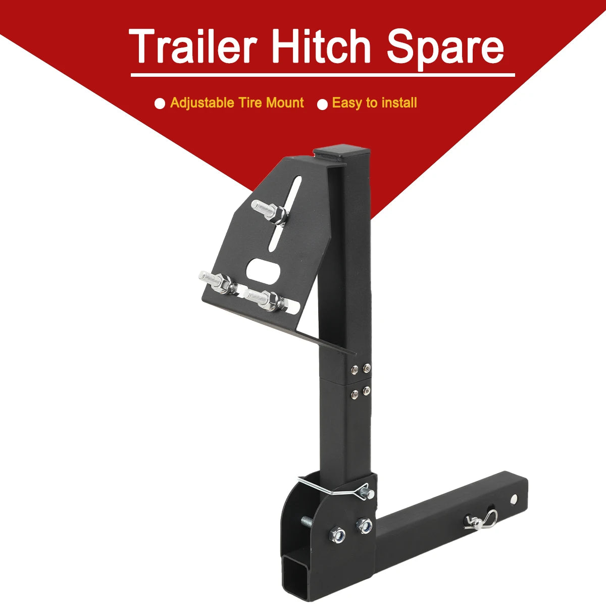 Släpankare, extra mutterbara trailerhängare; extra däckhållare för 4-6-lugs trailer, fällbar däckhållare