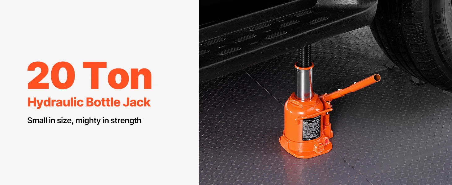 Hydraulic Bottle Jack 20 Ton for Trucks, SUVs and RVs