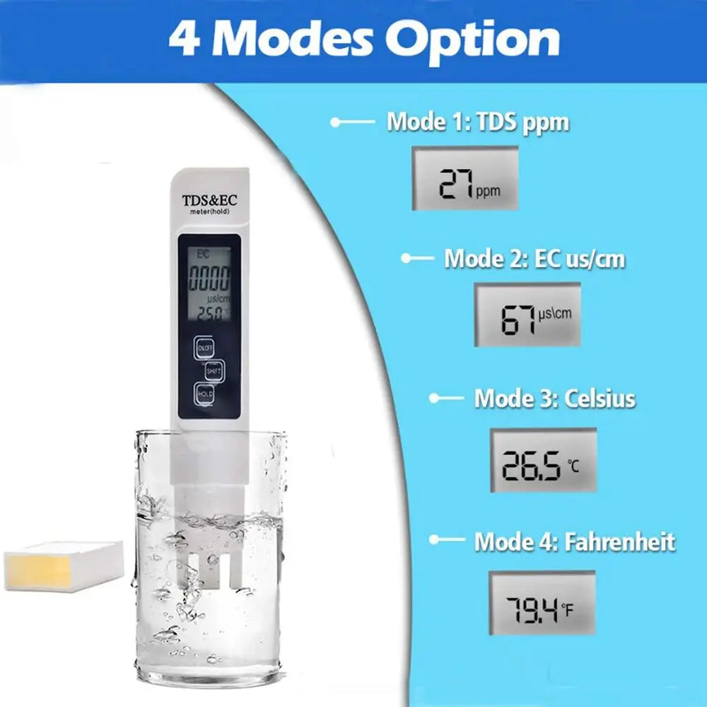 Digital TDS, EC and Temperature Tester