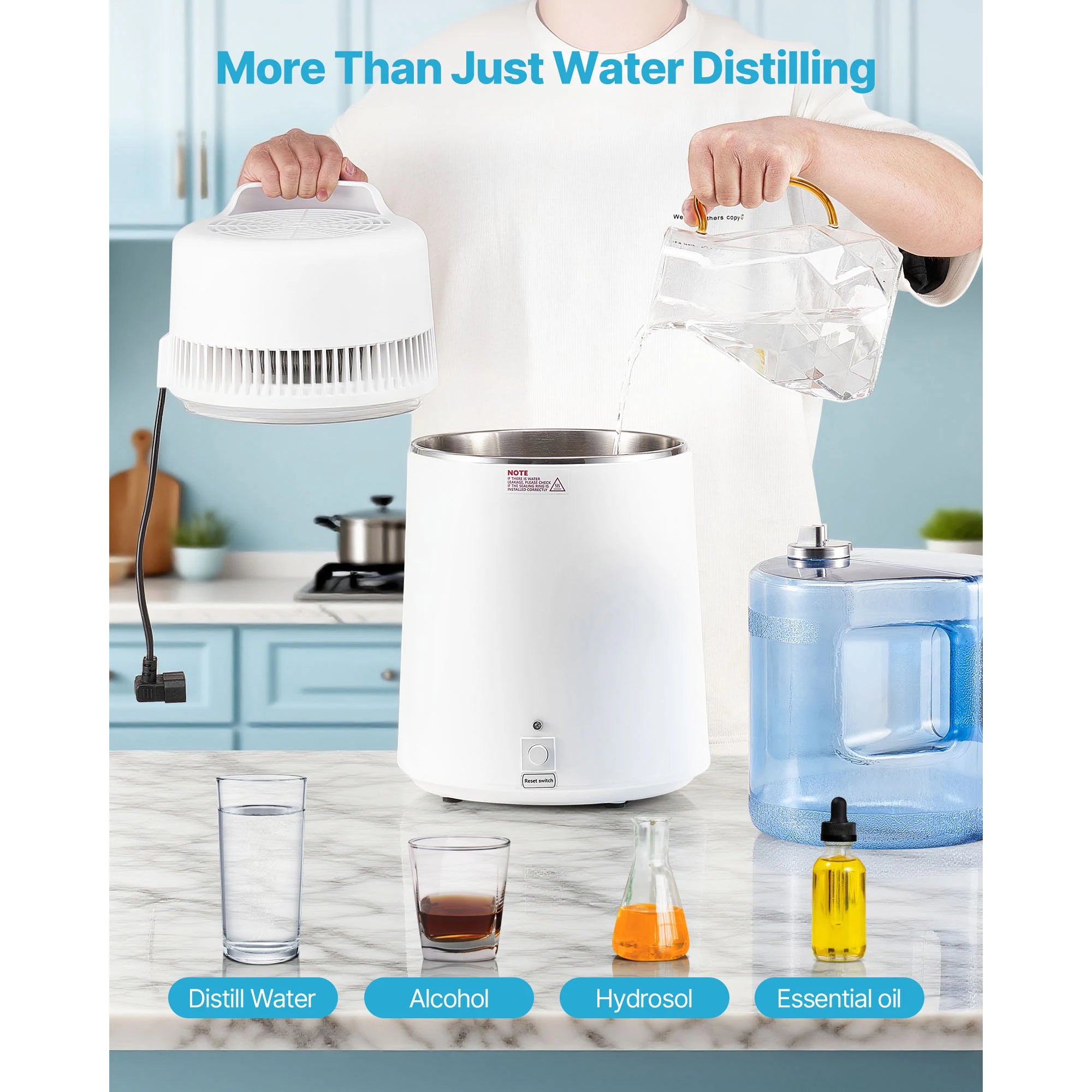 6L Countertop Water Distiller 900W White