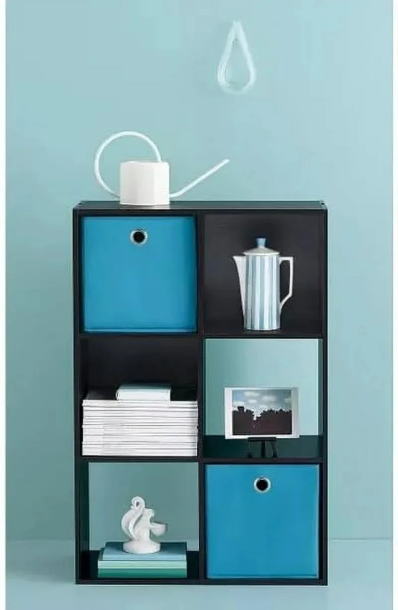6 Cube Organizer Shelf 11" Storage Bookcase – White Wood Unit
