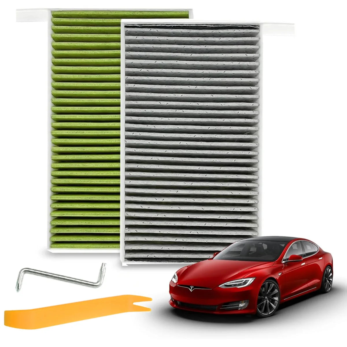 2PCS Car Air Filter Air Conditioner Cabin Filter with Activated Carbon Replacement forTesla Model 3/ ModelY