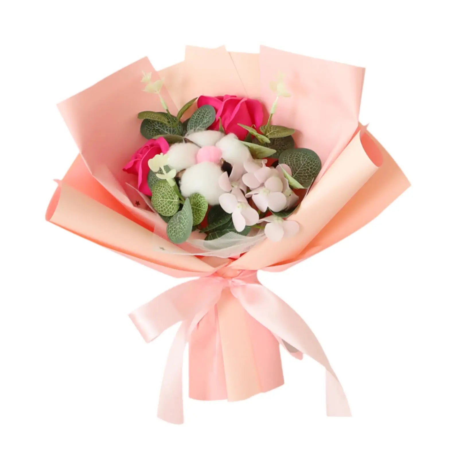 Handmade Crochet Flower Bouquet Knitted Floral Decoration