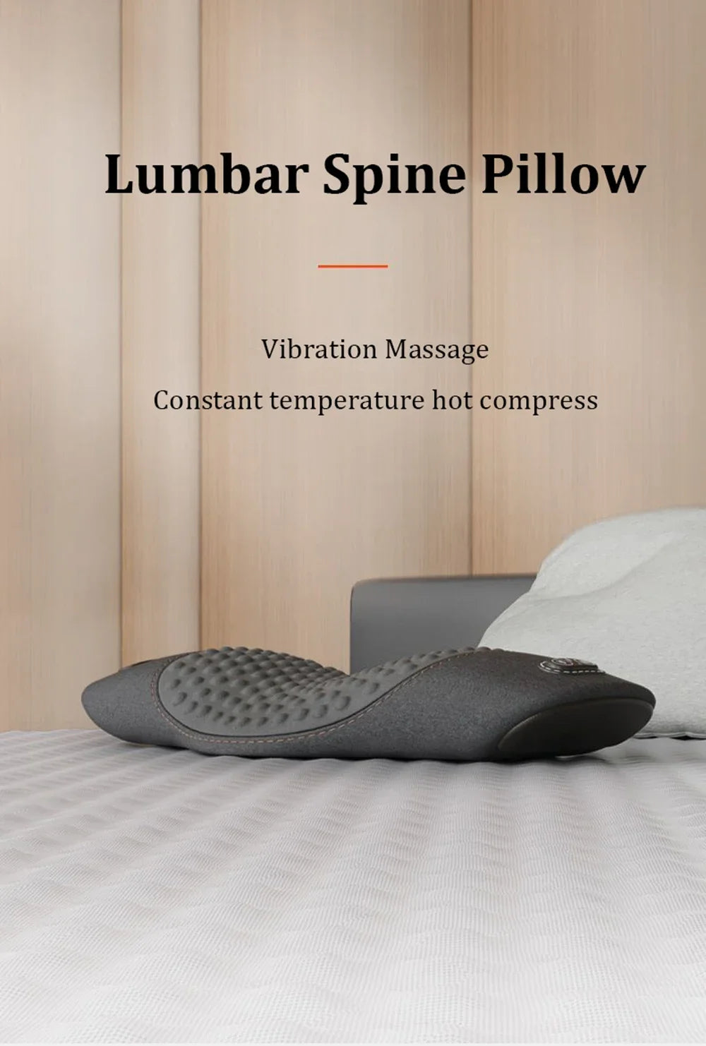 Opvarmet lændestøttepude med massage – Memory foam lændepude