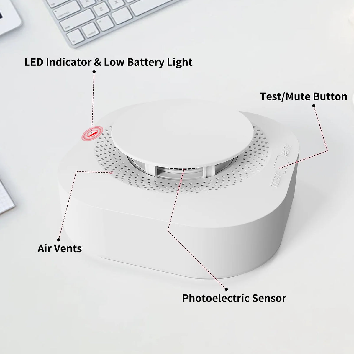 Zigbee Smart Smoke Detector with App Alerts
