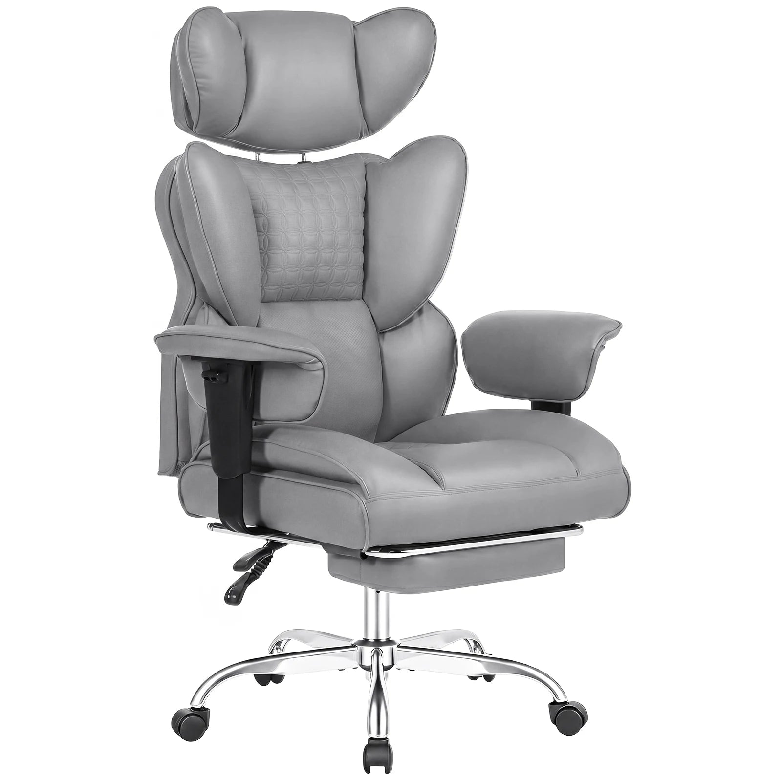 Ergonomic Reclining Office Chair with Footrest & Wide Seat Comfort