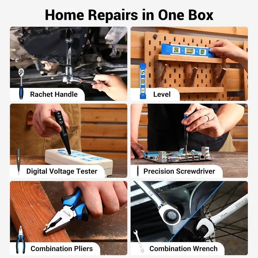 238-Piece 12V Cordless Drill Kit and Home Repair Tool Set