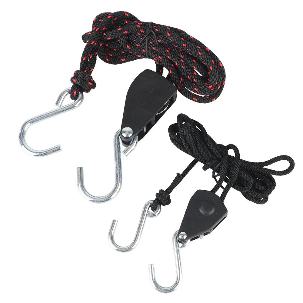 Adjustable Rope Ratchet Hanger with Hooks