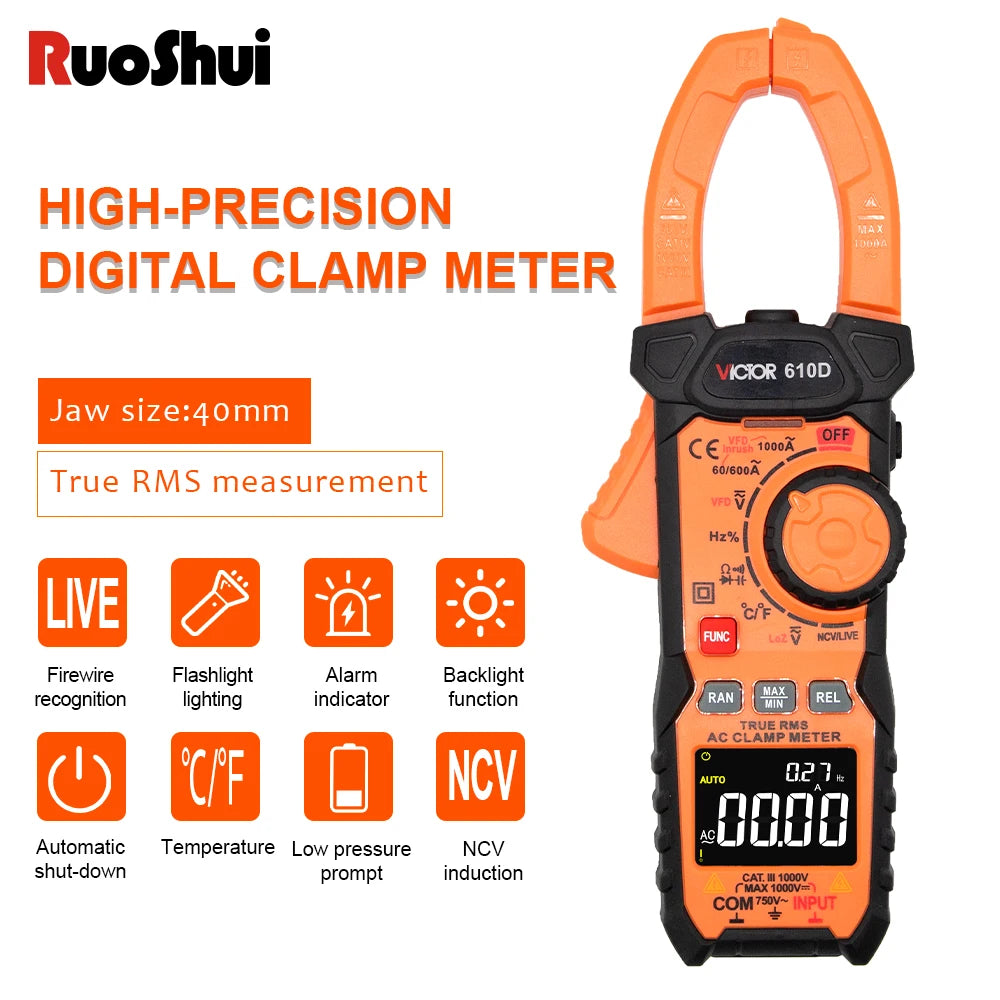Digital Clamp Meter, 6017 or 610D, AC Current Measurement