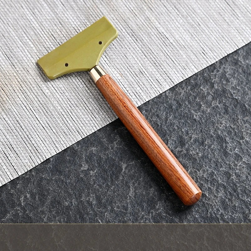 Rasqueador de Couro Espátula de Cola Cabo de Sandalwood Ferramenta de Artesanato em Couro para Colagem Adesivo de Couro Costura Suprimentos de Marroquinaria