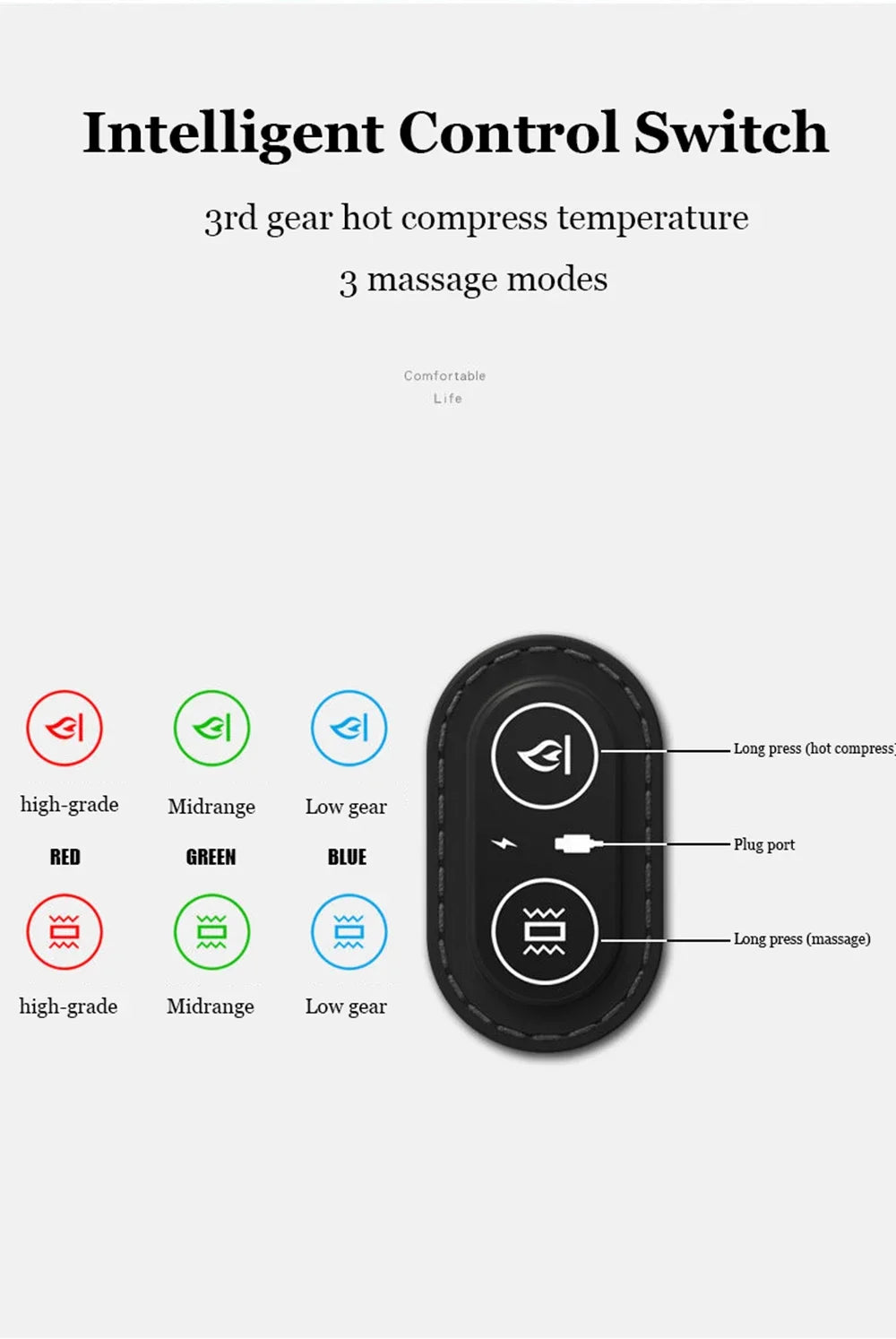 Opvarmet lændestøttepude med massage – Memory foam lændepude