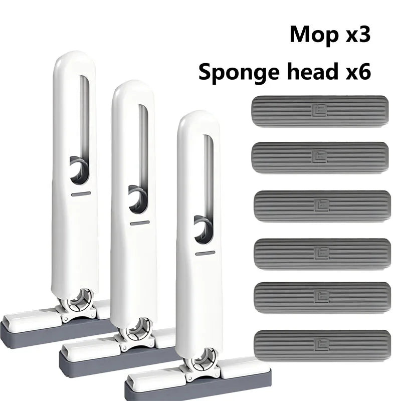 Powerful Squeeze Mini Mop Folding Home Cleaning Mops With Sponge Self-squeezing Floor Washing Mops Desk Window Car Clean Tools