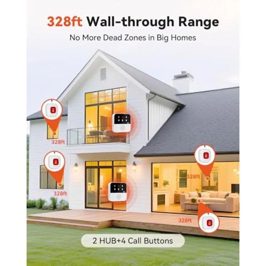 Wireless Caregiver Call Button System for Home and Nursing Care