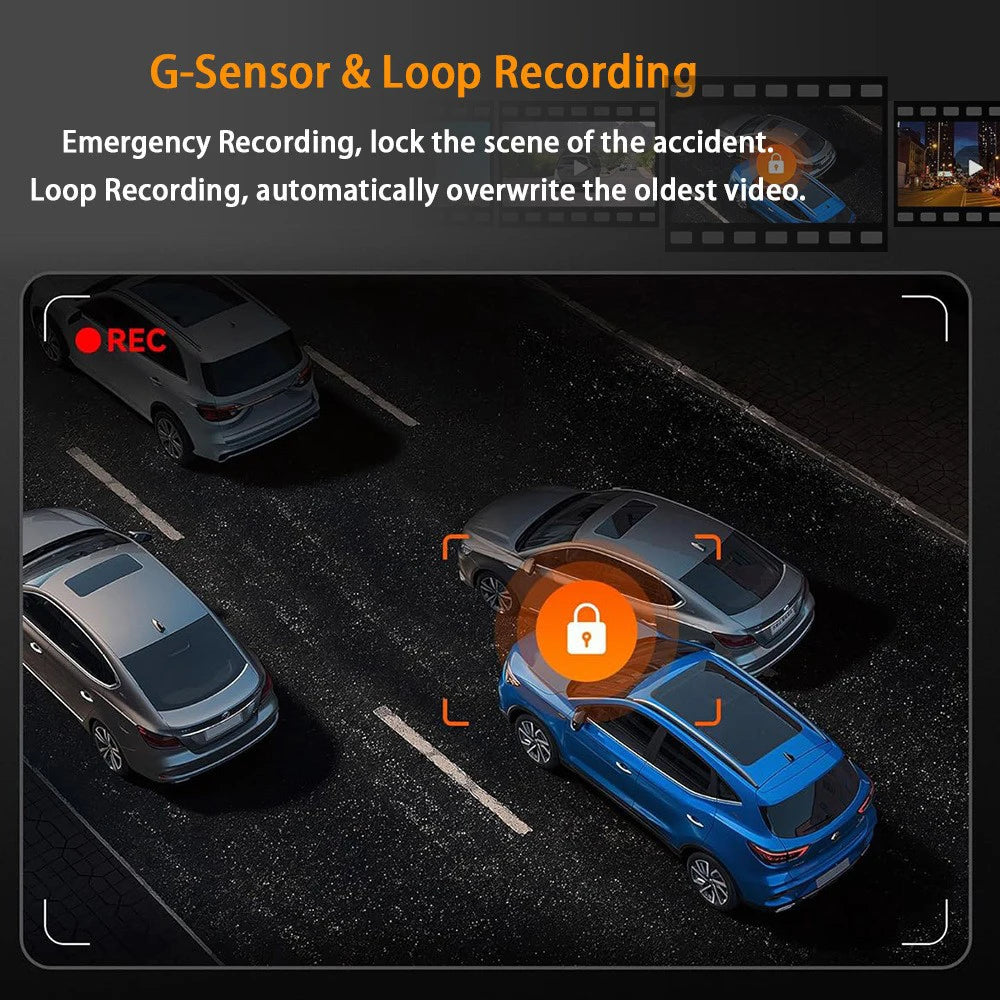4 Channel Dash Cam 360° Car Video Recorder with Night Vision and Parking Monitor