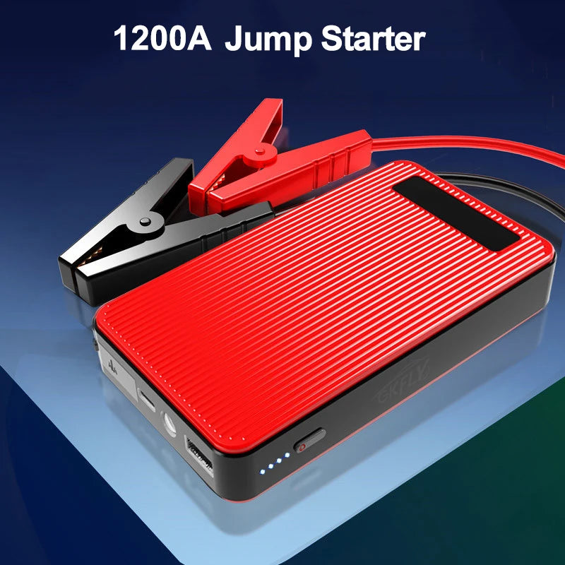 GKFLY Portable Car Jump Starter 18000mAh Power Bank Car Booster Charger 12V Starting Device Petrol Diesel Car Emergency Booster