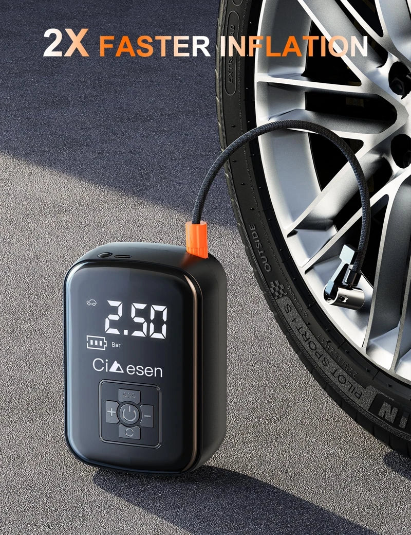 Prenosná bezdrôtová pumpa na pneumatiky 150PSI pre auto a bicykel