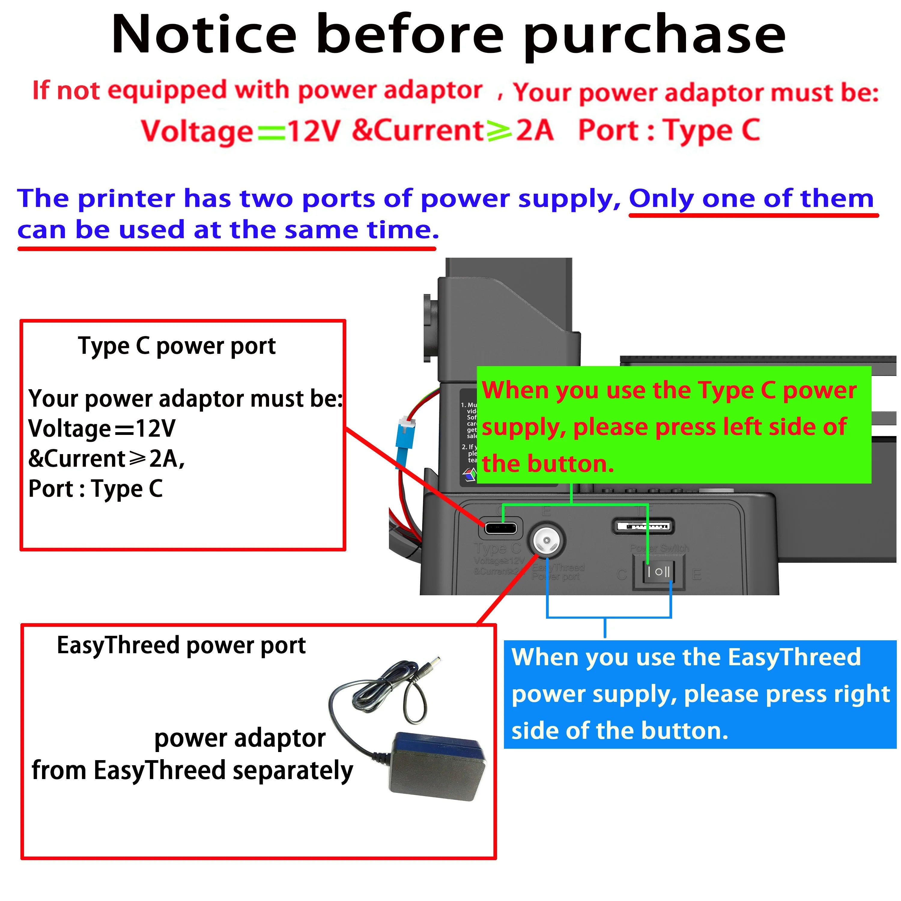 EasyThreed 3D Printer Entry Level Compatible with PLA TPU 1.75mm Filament include Power Adaptor.