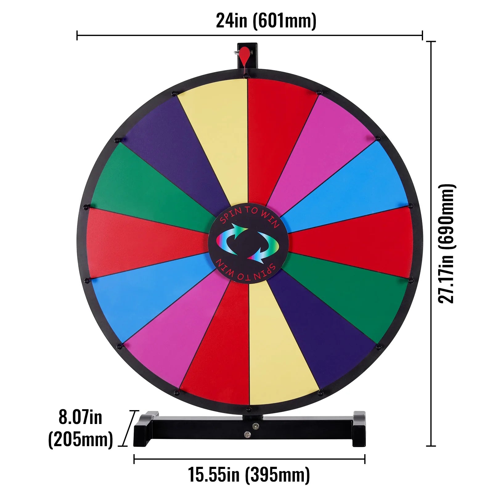 Spinning Prize Wheel with Stand & Tabletop, 14 Slots Game Wheel