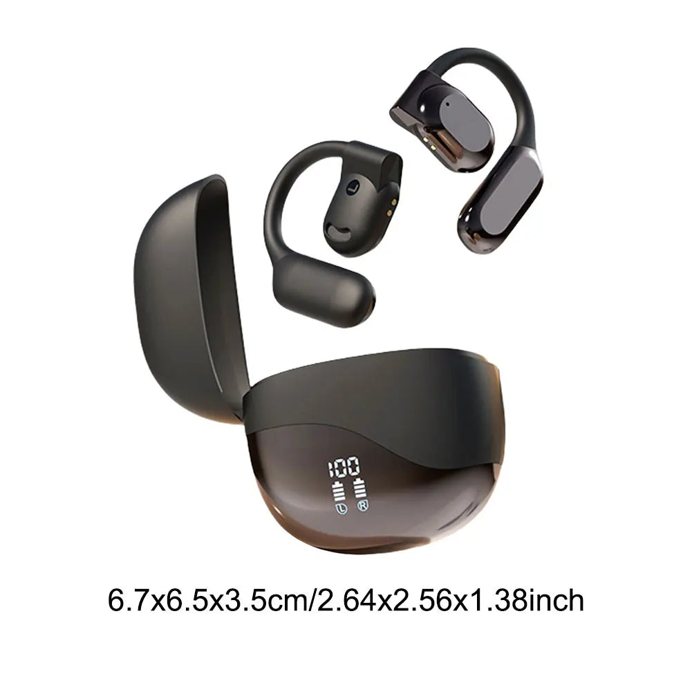 AI Translator Earbuds Bluetooth 5.4 Noise Cancelling Real Time Translator Ear Hook Two-Way Voice Translator for Business Travel