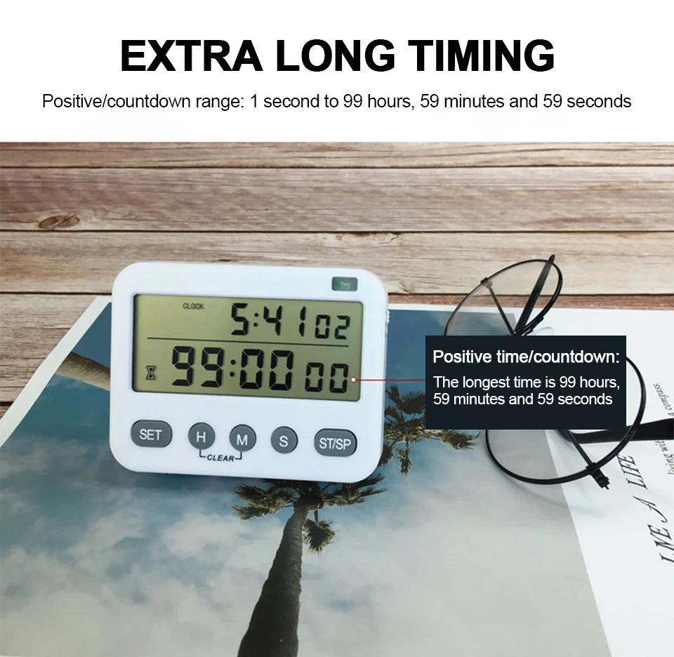 Dual Digital Kitchen Timer - Vibration Option