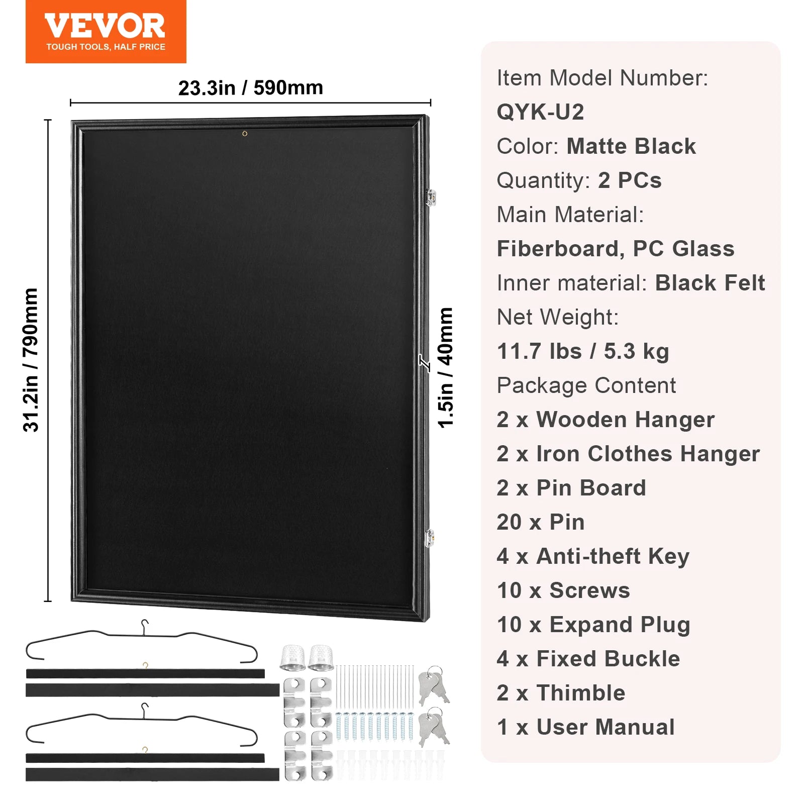 Jersey Display Frame Case with Lock and UV Protection