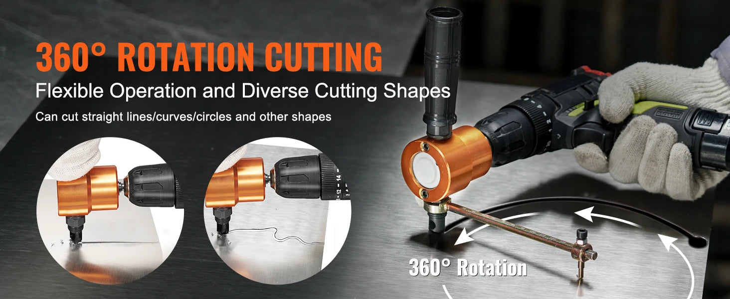 Double Head Sheet Metal Nibbler Cutter Drill Attachment