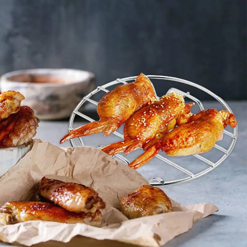 Round Stainless Steel Rack for Air Fryer, Oven and Pot