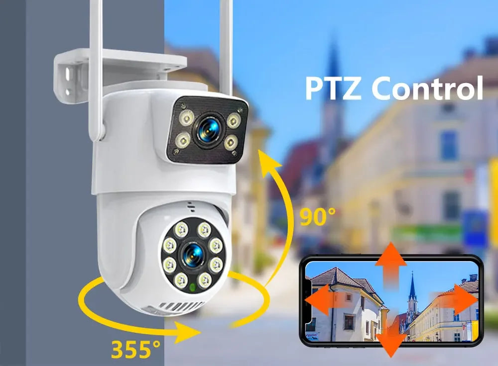 4K 8MP Dual Lens Outdoor PTZ Security Camera with Auto Tracking