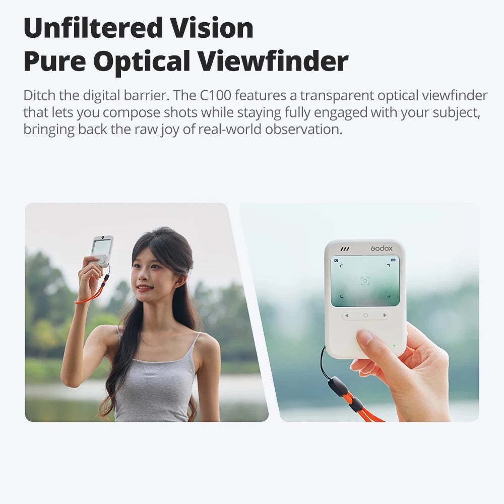 0|Godox C100 Visor Transparente Câmara Mini Portátil CCD Câmara Retrô 128g Armazenamento Expandido para Filmagem Vlog Presente
