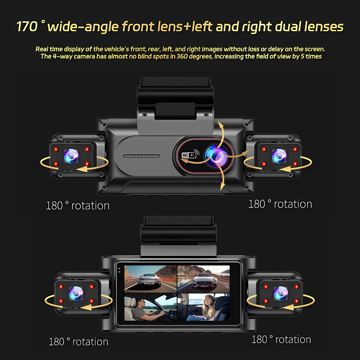 Wi-Fi Multi-Lens Dash Camera - VI64 Options