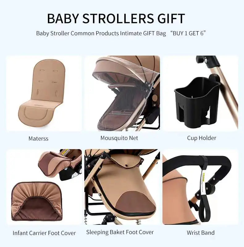 Baby Stroller 3‑in‑1 Lightweight Multifunction Carriage for Newborns