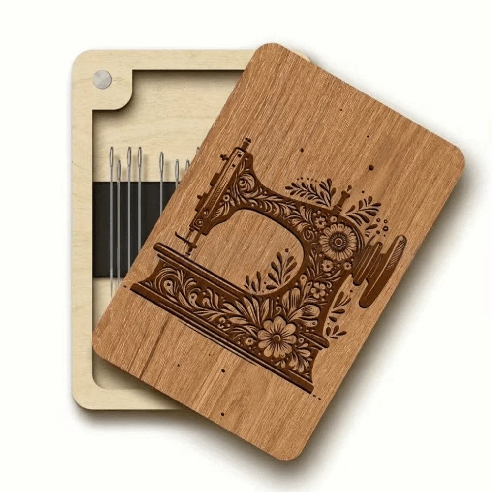 Houten magnetisch opbergdoosje voor naalden