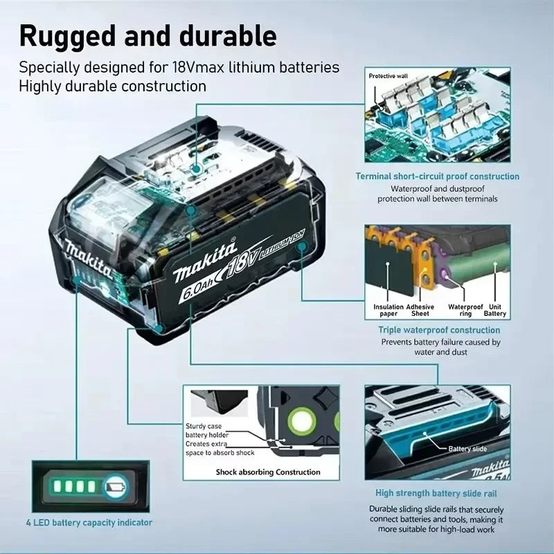 Makita 18V 6.0Ah Rechargeable Lithium Battery