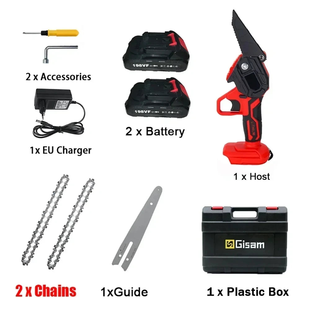 6 Inch Cordless Electric Chainsaw for Fast Wood Cutting