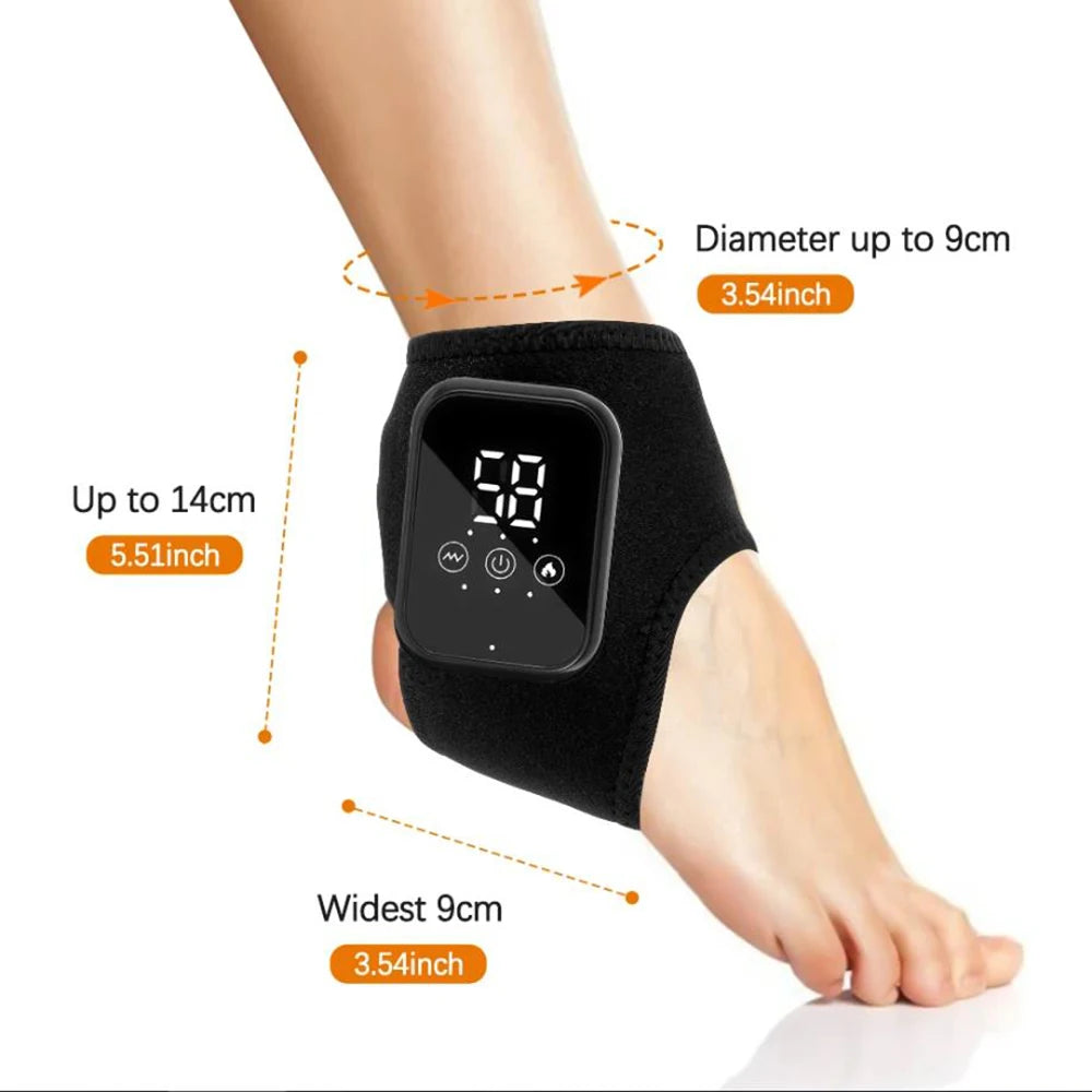 Beheizter Knöchel-Massager mit Vibration und verstellbarer Stützbandage